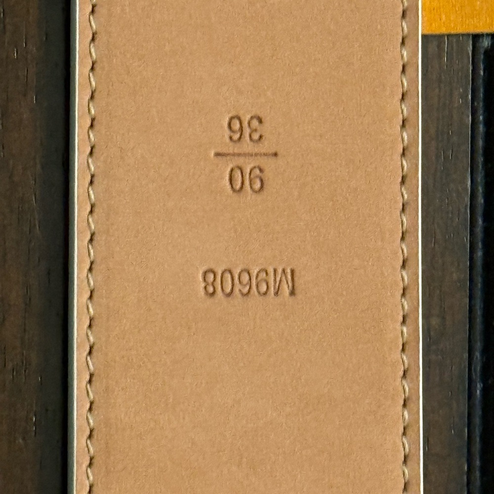 Louis Vuitton Gold and Cream Checkered Belt - Picture 5 of 5